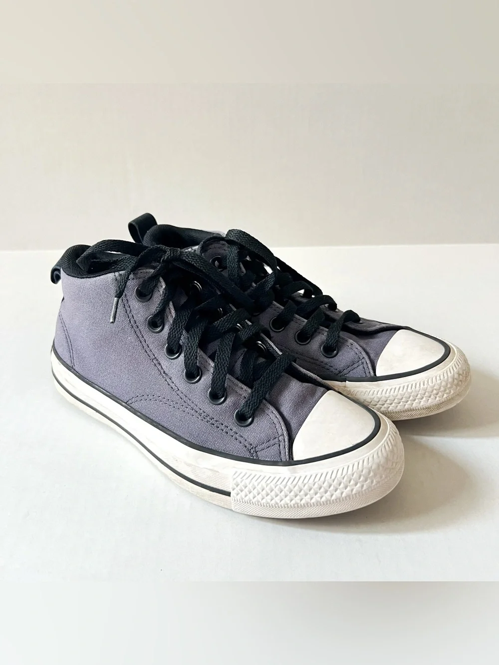 Converse Kids High-Top Sneakers in Gray with Black Laces